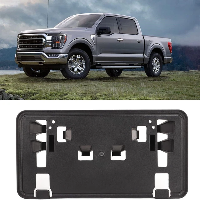 MZORANGE Front License Plate Bracket For 2021-2023 Ford F-150 (2.7L, 3.0L, 3.5L V6) - Black