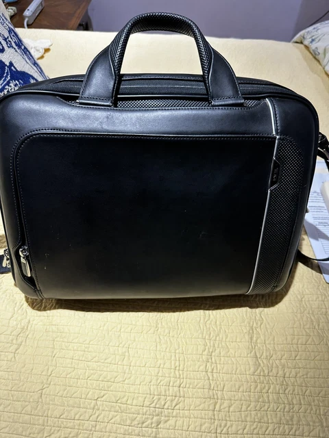 Tumi Arrive Sadler Black leather briefcase