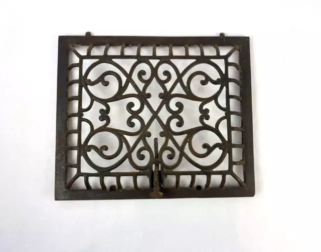 Antique Decorative Ornate Cast Iron Floor /Wall Grate 10 x 12 Excellent