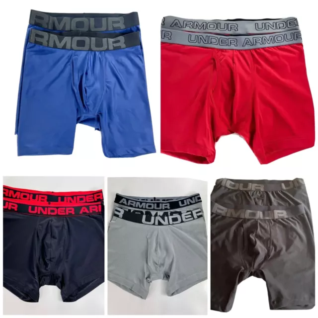 Under Armour Mens Tech HEATGEAR  6-inch  2 Pack Boxer Jock Shorts  Underwear