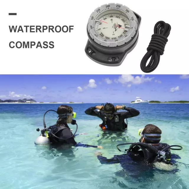 VRHN Kompass zum Tauchen im Freien, 50 m, elastisches Seil, wasserdicht, mit leu