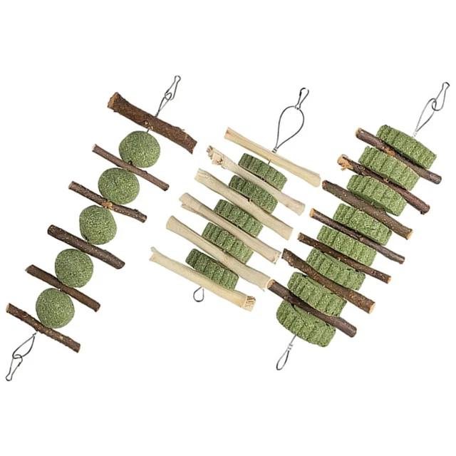 3pcs Kaninchen kauen Spielzeug Hamster Zahnen Spielzeuge Hase Kauthings