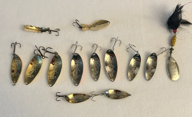 Lot De 5 Leurres Vintage Mepps - Cuillères, Cliquets, Queue De Coq, Toupie