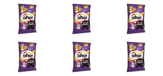 6 x Oho Chips con Hot Paprika, 2,1 once. (60 g.)