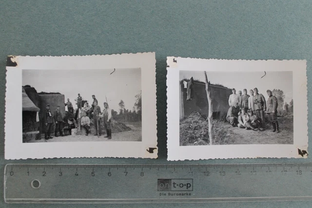 2 Fotos Photo JS WW2 WK2 Wehrmacht Soldaten Eingang Bunker shelter am Rhein 1939