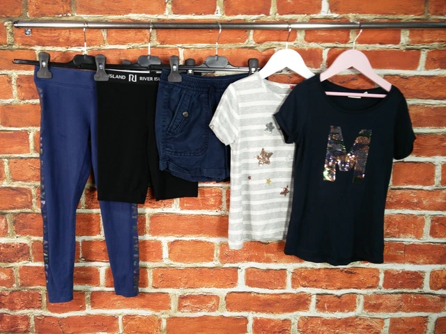GIRLS BUNDLE AGE 7-8 YEARS GAP M&S etc LEGGINGS SHORTS TOP T-SHIRT SEQUIN 128CM
