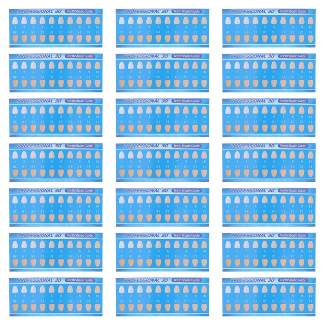 50 PCS TOOTH Color Chart Shades Charts Teeth Veneers Contrast Cards £7.