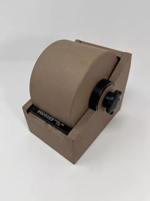 Vtg 1970s/80s Rolodex model 1753  Office TAN Rotary With Original Index Cards