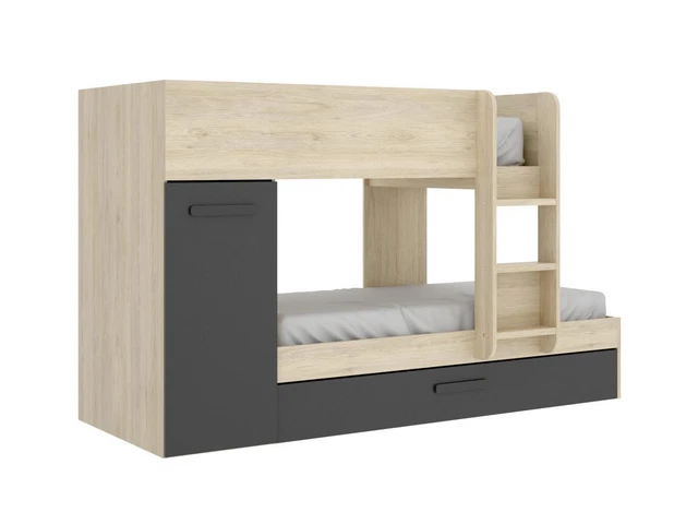 Canapé-lit Multifonction Avec Rangements Et éclairage LED - 90x190 Cm - Gris Foncé - Prises USB/USB-C/secteur - Matelas Non Inclus