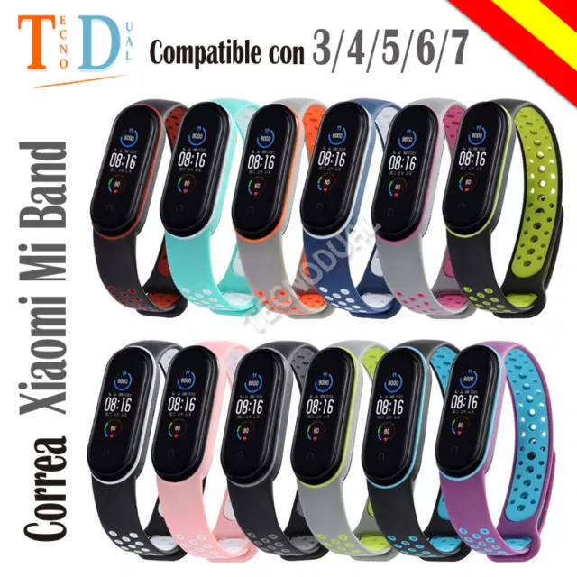 Recambio para Pulsera Xiaomi Mi Band 3 4 5 6 7 Alta Calidad Correa Silicona Relo