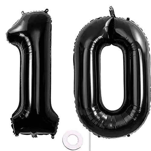 Ballon aluminium anniversaire 10 ans argent (x1)