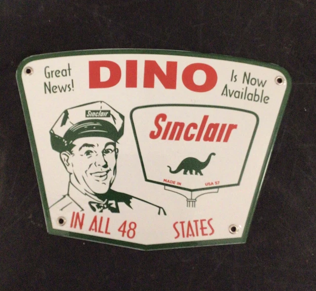 Vintage Porcelain  SINCLAIR GASOLINE MOTOR OIL GAS STATION PUMP SIGN