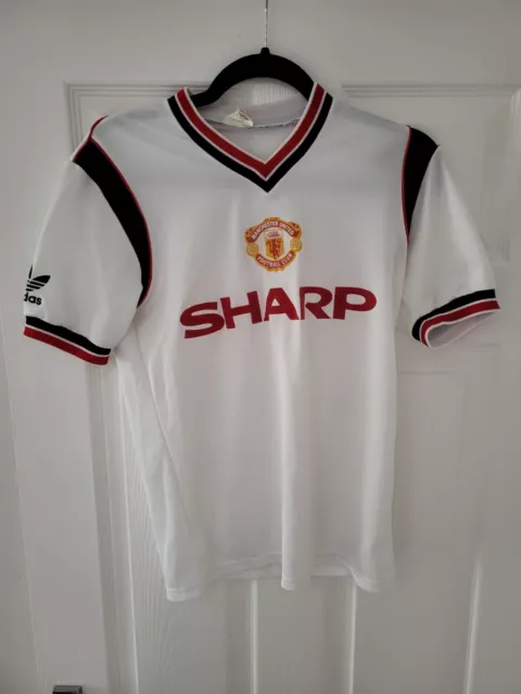 Man Utd White away shirt 84/85 - Genuine shirt Adults Small