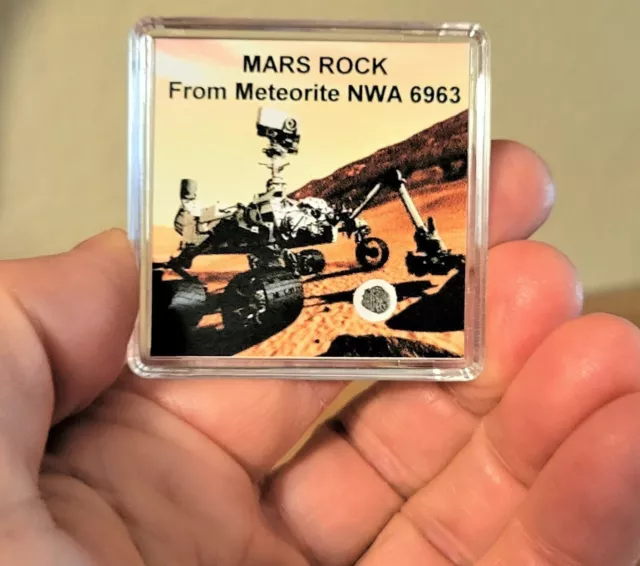 MARS ROCK DISPLAY- MARTIAN METEORITE - DELUXE EDITION +EASEL +CERTIFICATE      r