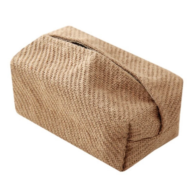 Soporte de caja de tela de lino contenedor rectangular servilleta doméstica P P1N6