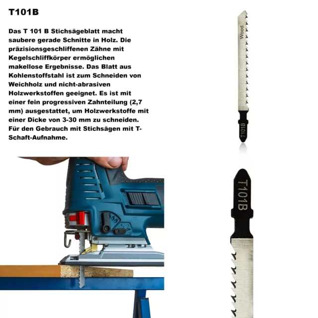 NEU 10x Profi Stichsägeblätter Universal Set Bosch T Schaft Holz Metall PVC 2