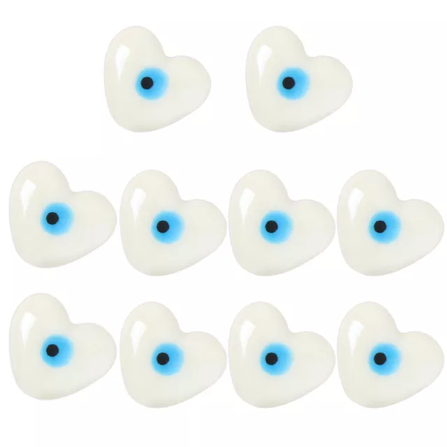 10 Pcs Jewelry Evil Eye Beads Ceramic Glass Charm Feng Porcelain Flower