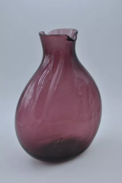 Vintage Blenko Hand Blown Glass Carafe / Vase - 549 - Amethyst