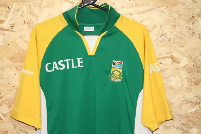 Vintage 90’s South Africa Cricket Shirt Size Large L Hummel Rare SA Mens Green 3