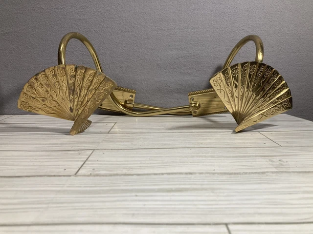 Set Of Curtain Tie Back Brass Art Deco Chinoiserie Glam Old Hollywood Style