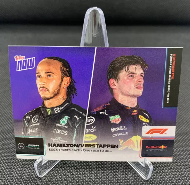 Lewis Hamilton Max Verstappen 2021 Topps Now F1 #78