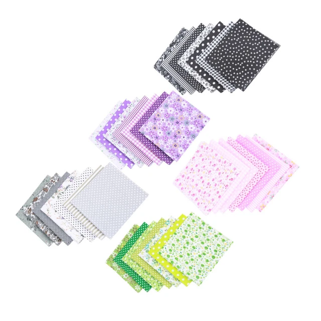 5 Groups Floral Squares Patchwork Sewing Craft DIY Fabric Bulk