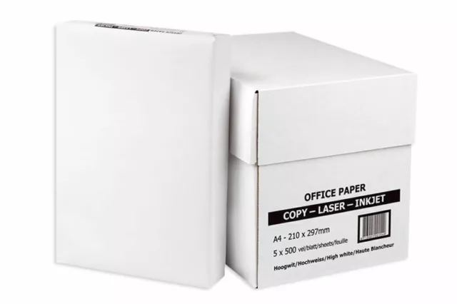 Office A4 White Paper Printer Copier Scanner 5 Reams Of 500 Sheets