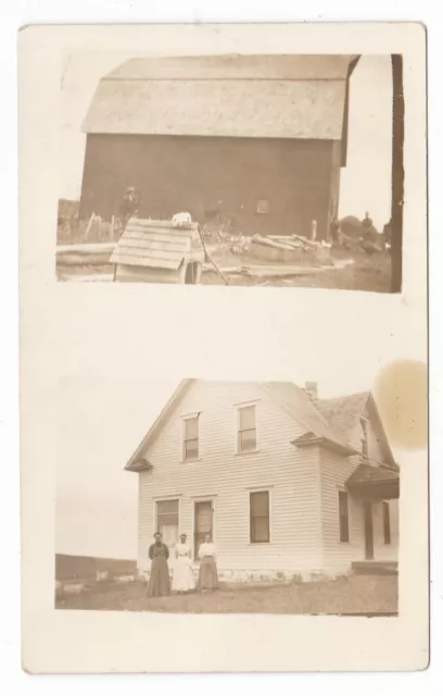 c1910 RPPC MINNESOTA PIONEER FARM BARN DOG HOUSE BUGGY VINTAGE POSTCARD MN OLD