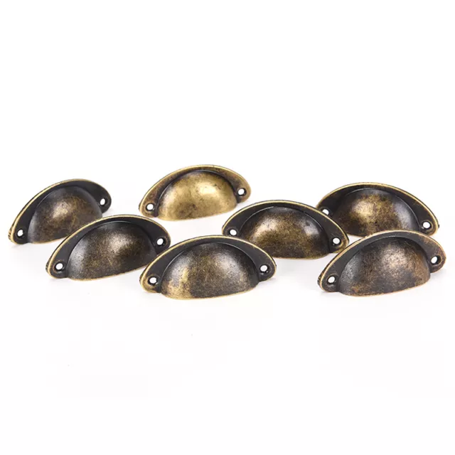 12x Antique Cupboard Cabinet Knob Cup Drawer Furniture Door Shell Pull Hand_jr 2