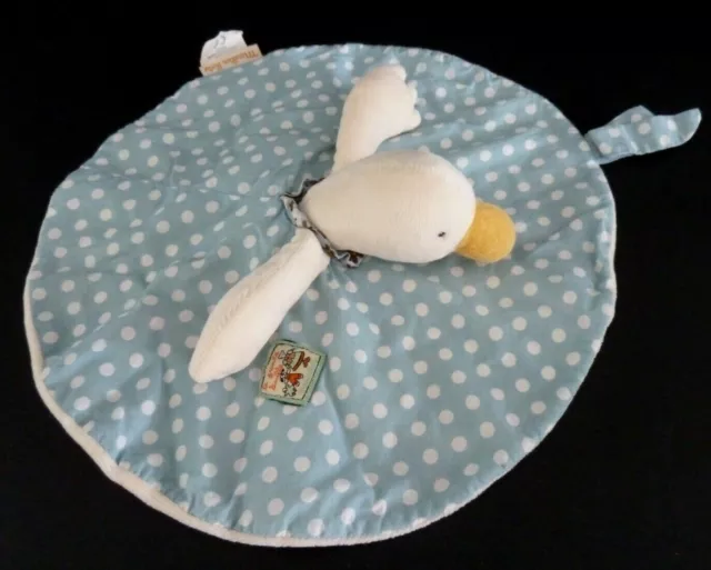 DC3- DOUDOU PLAT MOULIN ROTY LA GRANDE FAMILLE Jeanne canne oie bleu pois blanc