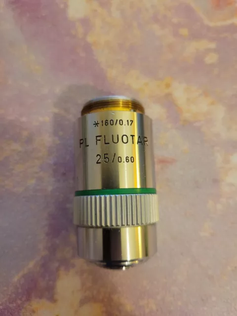 Leica/Leitz Wetzlar Pl Fluotar 25/0.60 160/0.17 Microscope Objective Lens - 25X