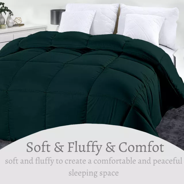 All Season 1 Piece Down Alternative Comforter By Komfit Cotton Hunter Green 2