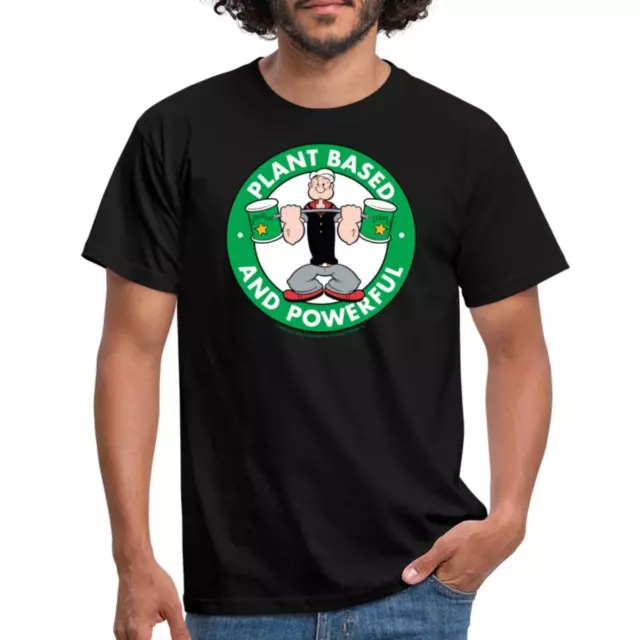 Popeye Logo Plant Based And Powerful Männer T-Shirt