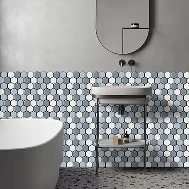 Pegatina pegatina de pared baño hágalo usted mismo pegatina de azulejos arte cocina mosaico PVC