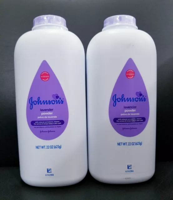 Lot de deux lavande apaisante en poudre pour bébé Johnson's 22 oz neuf