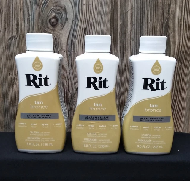 *3* Lote de tinte líquido RIT todo uso bronceado tela tinte tinte tinte Shibori 88160