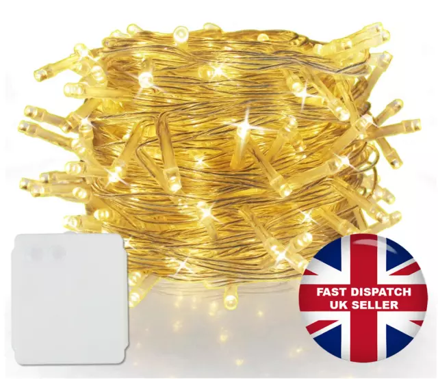 200 LED Battery Power Operated Christmas String Fairy Lights, Warm White