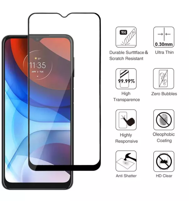 For Motorola Moto E7i Power Tempered Glass Screen Protector Full Coverage