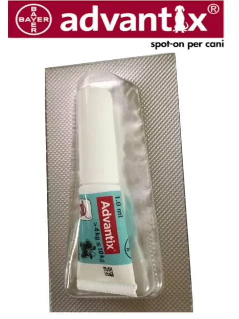 1 pipetta ADVANTIX SPOT-ON CANE CANI 4-10 KG ELIMINA ZECCHE PULCI PIDOCCHI 1 ml