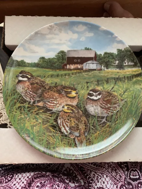Edwin M Knowles China Company The Quail Collector’s Plate 1987 Wayne Anderson