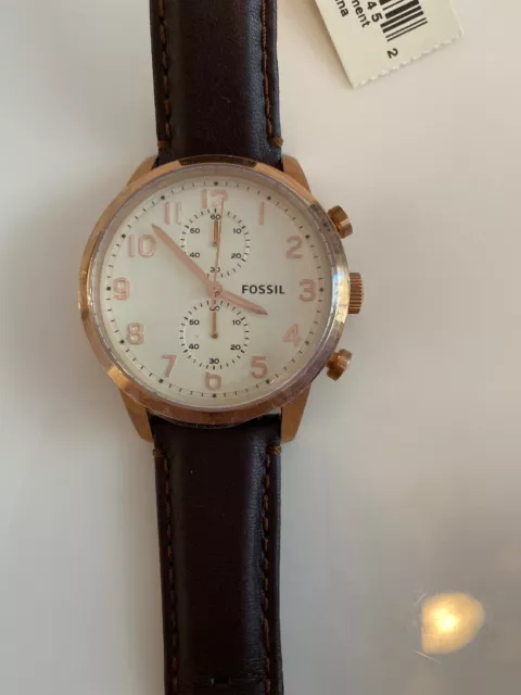 Montre townsman chronographe en cuir marron de 44 mm deals