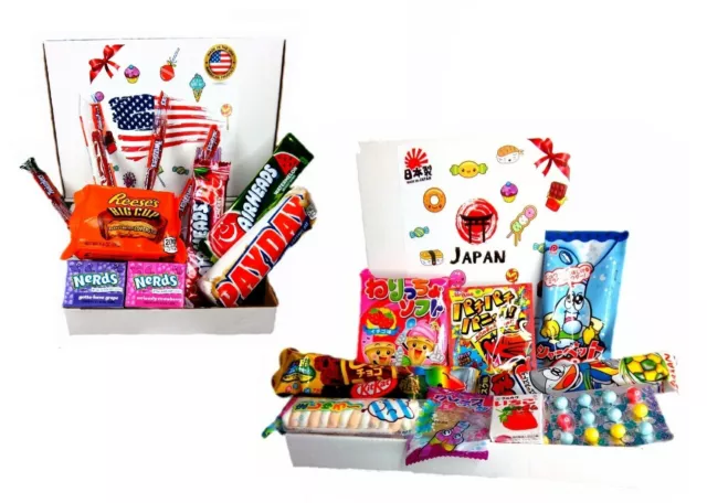 BOX CADEAU JAPONAIS + AMERICAINE bonbons americains bonbon americain EUR  32,70 - PicClick FR