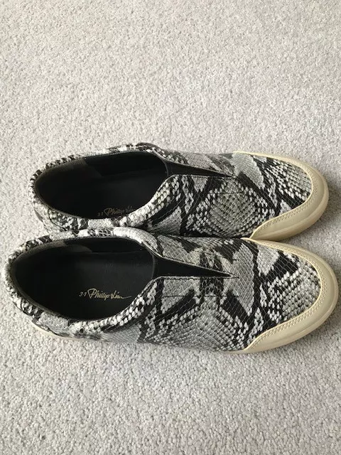 New Women 3.1 Phillip Lim Morgan Python Animal Print Low Top Sneaker Size 9 / 39 2