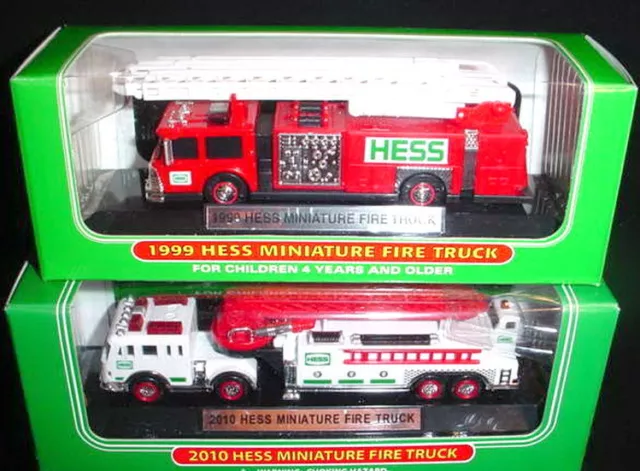 2010 & 1999 Mini Hess Firetrucks Fresh Out Of The Cases