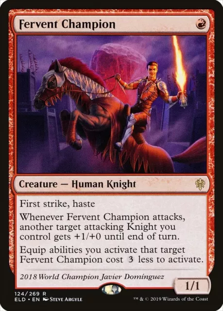 Fervent Champion 2x FOIL ELD MTG Throne of Eldraine Rare MINT red Fervent Champion 2x FOIL ELD MTG Throne of Eldraine Rare MINT red