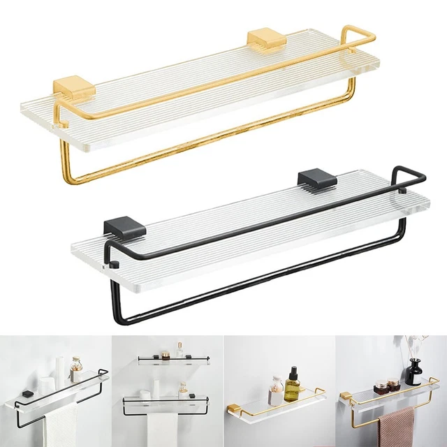Organizador de montaje en pared estante de almacenamiento de vidrio templado extra grueso construcción resistente