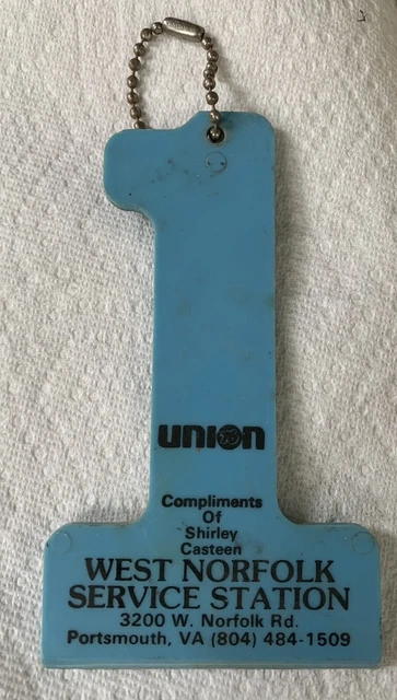 Vintage Union 76 Key Ring #1 Petroliana Gas Station Portsmouth VA