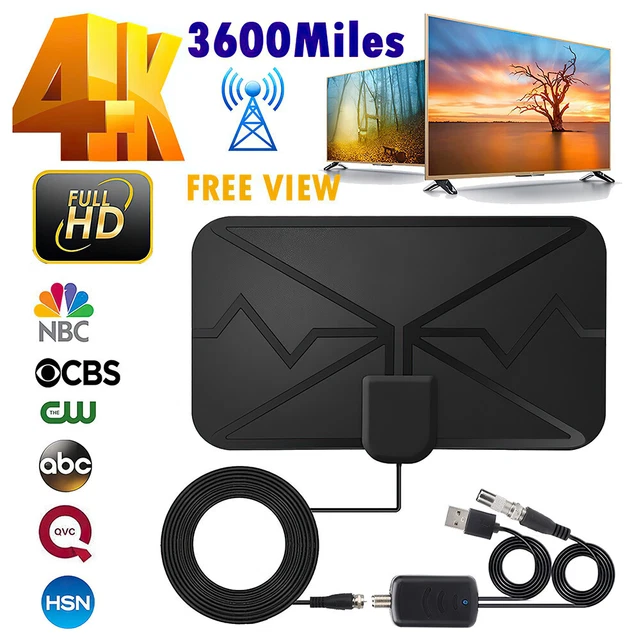 Antenna TV Digital 1080P 4K Antena Digital Indoor HDTV 300 Mile Range 10FT Cable