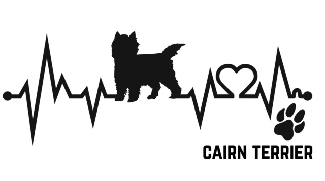 Autoaufkleber / Sticker /  Innen und Außen Herzschlag Hund Cairn Terrier 01