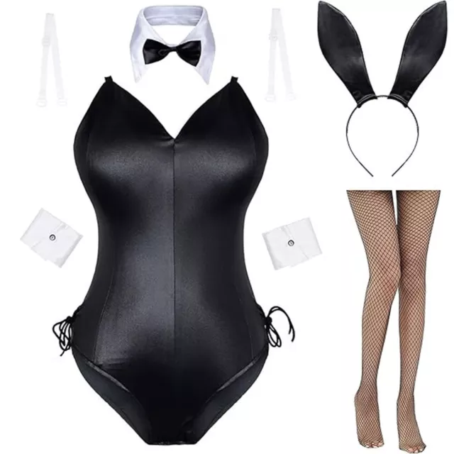 Damen 5 Stücke Sexy Hasen Bunny Girl Cosplay Dessous Set Party Halloween Kostüm 3